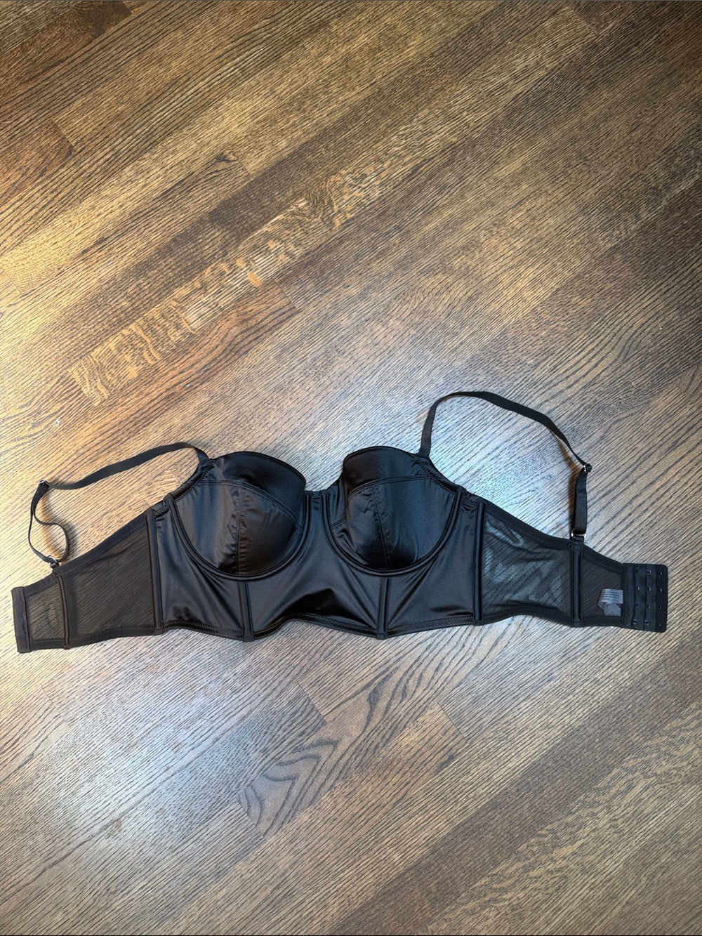 Black Bra longline Balconette bra with front boning for extra support